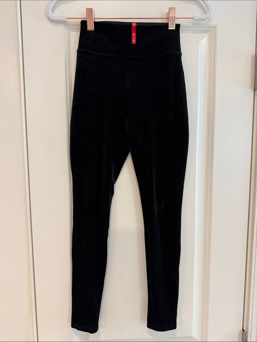 SPANX Kids Black Velvet High-Rise Leggings
